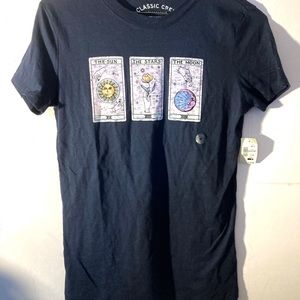 American Eagle Spiritual tarot card Navy blue fitted graphic Tee t-shirt top